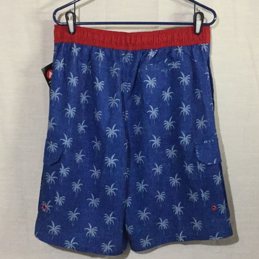 AIRWALK Swim Trunks Palm Trees Stretch Fabric  - Picture 3 of 5
